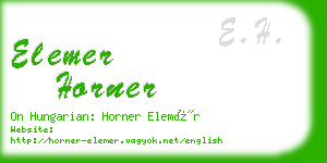 elemer horner business card